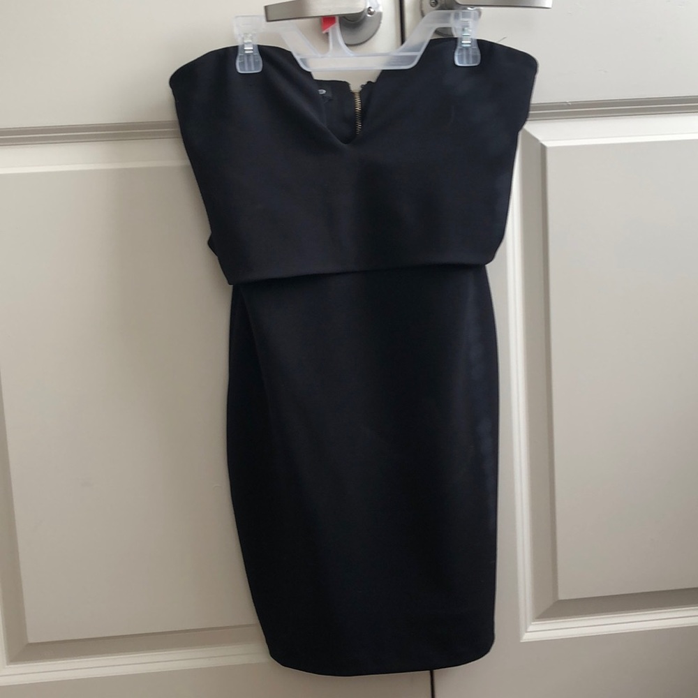 Formal Mini black Strapless Bebe Dress